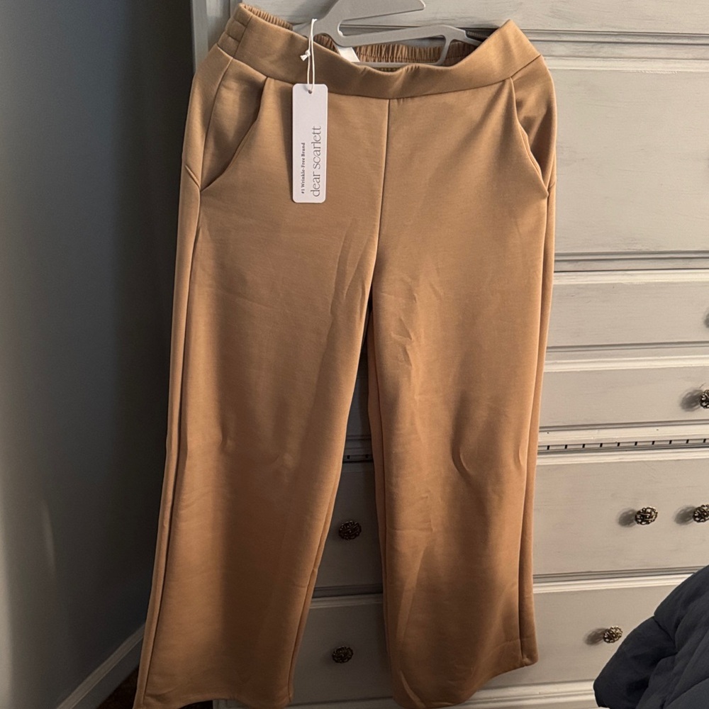 Dear Scarlet Tan Wide-Leg Pants